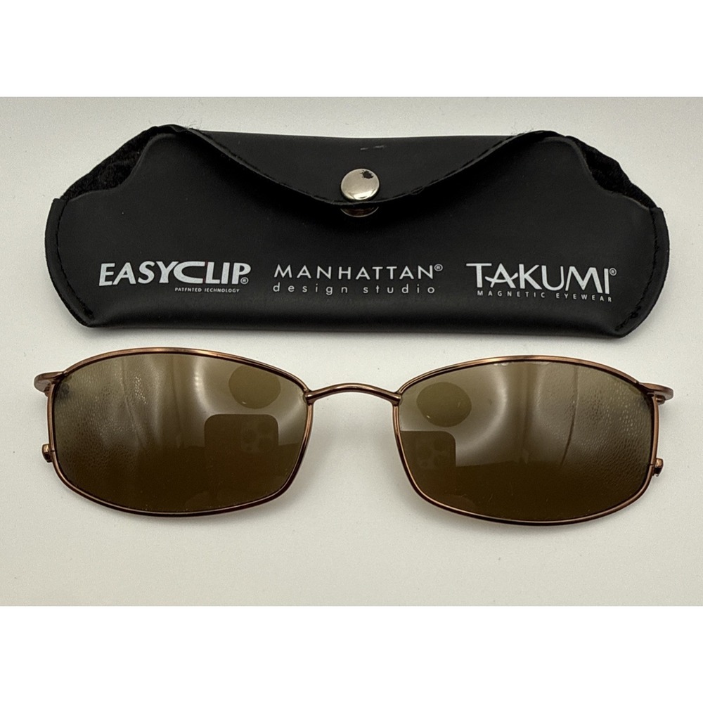 Easyclip Sunglasses Clip EC341 10 Brown Polarized- with case- ship next day!